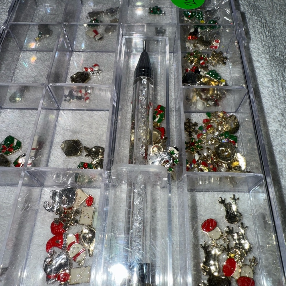 Nail Art Decoration Set with Pen Christmas Themed